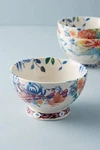 Anthropologie Dodi Bowl Bird Peacock Floral Flowers Pedestal Stoneware Pink Nib. Fixed Price $28.00.
