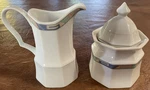Christopher Stuart Fine China Sugar Bowl Lid And Creamer Southwest Y0002 (3PC). Fixed Price $18.95.