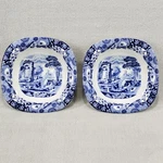 Set Of 2 Spode Blue Italian Collection Porcelain Dipping Dishes 5" White. Fixed Price $23.99.