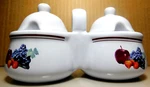 Houston Harvest Gift Productions Llc. Item #1812FY05 Double Condiment Server. Fixed Price $11.25.
