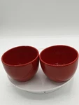 Waechtersbach, Germany Ceramic Cherry Red Glazed Footed Bowls - Set Of 4. Fixed Price $18.74.