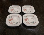 Set (4) Mikasa Continental Silk Flowers 8.25" Rimmed Soup, Salad Bowls. F3003. Fixed Price $24.95.