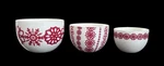 Crate And Barrel Holiday Ceramic Nesting Mixing Bowls Snowflake Set Of 3. Fixed Price $26.95.