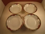 Vintage Union Czechoslovakia Porcelain Set Of 4 Berry Dessert Bowls Flowers. Fixed Price $39.99.