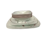 12 Pc Set Corelle Vitrelle Splendor Square 4 Ea Dinner, Salad Plates & Bowls Euc. Fixed Price $65.00.