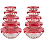 20PC Glass Bowls With Lids Set Strawberry Design Mixing Multiple Sizes. Fixed Price $29.99.