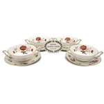 Royal Crown Derby Bali - Cream Soup Bowls & Saucers, Set Of 4. Fixed Price $159.99.