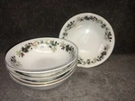 Set Of 5 Target Home Holly Berry Christmas Soup Cereal Bowl 7 Gold Rim. Fixed Price $64.95.