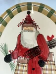Vietri Old Saint Nick Large Dish / Bowl - Italy Vintage See Pics Santa With Bird. Fixed Price $185.00.