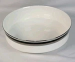 Mikasa Noir 9" Serving Vegetable Bowl A4102 Bone China Black Silver Tan White. Fixed Price $25.55.