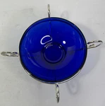 Cobalt Blue Glass Candy Nut Fruit Dish Silver Stand Vintage 1980S. Fixed Price $10.00.