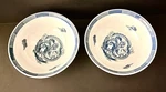 Two Chinese Blue & White Dragon Porcelain Bowls Asian Rice Soup Seal Mark. Fixed Price $15.00.
