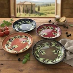 Gates Ware Laurie Set Of 4 Italian Style Pasta Salad Bowls Olive Leaf. Fixed Price $79.00.