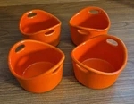 Rachel Ray Set Of 4 Orange 10 Oz Oval Stoneware Ramekins Baking Dishes Ex. Fixed Price $17.99.