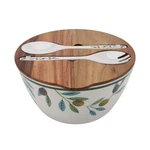 Better Homes And Gardens Melamine Olive Salad Bowl Set Acacia Wood Lid. Fixed Price $32.95.