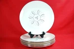 Sevron Carousel Dinner Plates Set Of Black Pink Gray Swirls 10" Mcm 1960'S. Fixed Price $59.95.