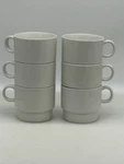 Trend Pacific Bauhaus Set 6 Coffee Cups White Stoneware Mcm Japan**. Fixed Price $42.00.