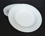 Crate & Barrel Aspen Large Low Rim Soup Bowls White Porcelain 9" Set Of 4. Fixed Price $47.95.