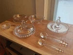 Vintage 1940'S Imperial Glass Ohio Candlewick Table/serving/candy Set 9PCS. Fixed Price $199.99.