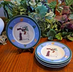 Set Of 4 Pfaltzgraff Polar Snow Bear 8.5" Salad Snack Plates Christmas Tree. Fixed Price $22.00.