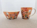 Vintage Kelloggs Rice Krispies Cereal Bowl And Mug Snap Crackle Pop Orange. Fixed Price $15.00.