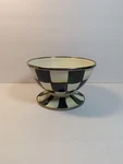 Mackenzie Childs Courtly Check Footed Ice Cream Bowl Dish Enamel. Fixed Price $50.00.