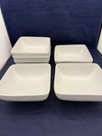 Set Of Six 10 Strawberry Street 6" All White Coupe Square Soup / Cereal Bowls. Fixed Price $28.00.