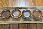 Vintage Set Of 4 Real Walnut Salad Bowls 6" Mid-century. Fixed Price $16.00.