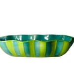 Gail Pittman Striped Ceramic Serving Bowl Blue & Green Southern Living Provence. Fixed Price $16.00.
