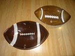Lot Of 2 Plastic Brown Football Chip And Dip Tray Bowl **great For Parties**. Fixed Price $19.99.