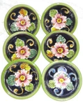 Italian Pottery Hand Painted Floral Arte D'italia Import Berry Fruit Bowls Set 6. Fixed Price $25.00.