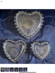 Set Of 3 Heart Shaped Imperial Glass Candlewick Clear Dish Trays Vintage. Fixed Price $44.95.