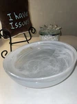 2 Anthropologie White Juliet Bowl Glass Alabaster Swirl 8. Fixed Price $39.00.
