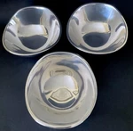 Lot 3 Dansk Classic Fjord Metal Small Bowl 10 Oz. Heavy Aluminum Light Use Vgc. Fixed Price $41.85.