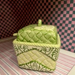 Anthropologie Square Dish Bowl Green W/ Spoon Sugar, Condiments, Sauce, Jelly. Fixed Price $26.00.