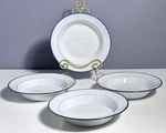 Vtg Dansk Concerto Allegro Blue Rim Soup Pasta Bowls 8.75 Set Of 4 Ec Sri Lanka. Fixed Price $69.95.