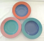 3 Japan Lindt Stymeist Colorways Flat Rimmed 9 Pasta Soup Salad Bowls. Fixed Price $55.95.