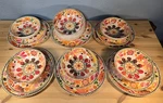 Vintage Threshold Melamine Floral Mosaic Boho Lot 22 Dinner & Lunch Plates Bowls. Fixed Price $55.00.
