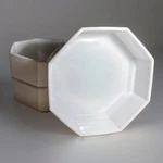 3 Vintage Arcopal Arcoroc Octagon Bowl White 4.5" Diameter 70S 80S Stacking. Fixed Price $10.00.