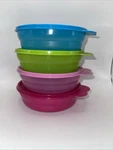 Set Of Tupperware Microwave Cereal Bowls Matching Butterfly Lids New 2415B. Fixed Price $30.00.