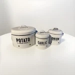 White Metal Kitchen Storage Containers Set Of 3 Euc. Fixed Price $15.20.