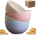 Unbreakable Cereal Bowls Set Of Reusable 24 Oz Wheat Straw. Fixed Price $15.49.
