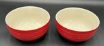 Staub Bowl Soup Salad Cereal Cherry Red (2) Ceramic Stoneware Universal 6.5" Guc. Fixed Price $39.00.