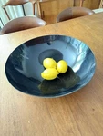 Vintage, Early Krenit Mcm, Denmark, Enamel Metal Bowl 15'' Black. Rare.. Fixed Price $275.00.
