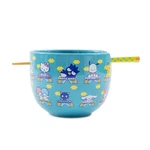 Sanrio Hello Kitty And Friends Blue 20-OUNCE Ramen Bowl Chopstick Set. Fixed Price $13.99.