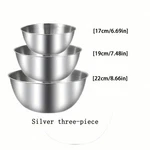 3PCS Stainless Steel Mixing Bowls Set Kitchen Prep Dough Salad. Fixed Price $19.99.