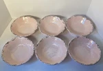 Tommy Bahama Set Of 6 Melamine Bowls Pink Rustic Crackle About 7 Inches Diameter. Fixed Price $39.95.