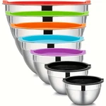 7PCS Stainless Steel Set Mixing Bowls With Lids For Kitchen Nesting Design. Fixed Price $15.99.
