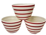 Crate & Barrel Portugal 3/4" Red White Striped Condiment Dessert Bowls Set. Fixed Price $20.00.
