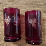 Ruby Red Mud Glass Grapes Juice Cups Vintage 1960S Beverage Clear Christmas. Fixed Price $19.99.